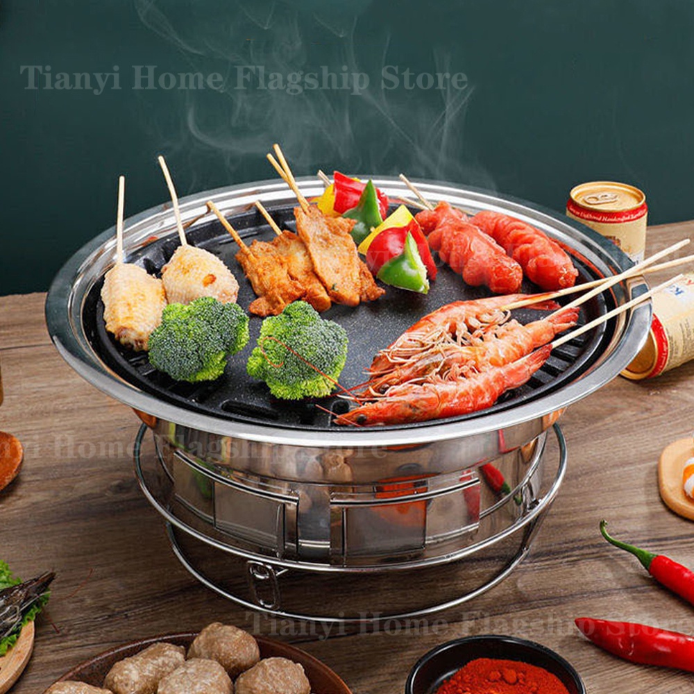 Korean Bbq Grill - Parrillas de Carbón de Acero Inoxidable,